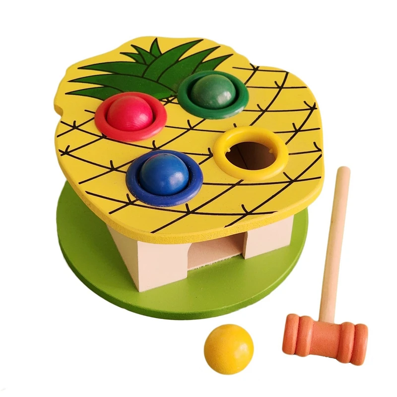 بازی آموزشی مدل چکش و توپک چوبی طرح آناناس