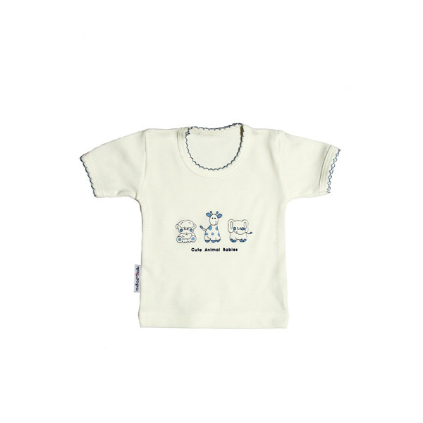  تی شرت آستین کوتاه نوزادی آدمک مدل فیل و زرافه کد 74420