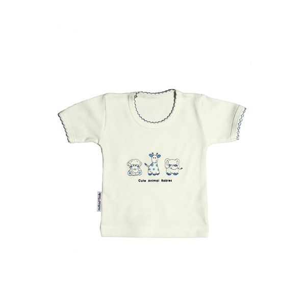  تی شرت آستین کوتاه نوزادی آدمک مدل فیل و زرافه کد 74420 -  - 1
