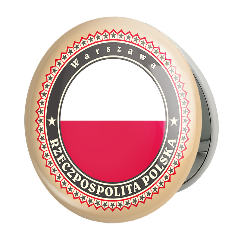 آینه جیبی خندالو طرح پرچم لهستان مدل تاشو کد 20500 