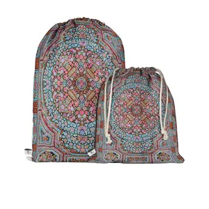 نظم دهنده سفری مدوپد طرح قالی قم ترنج قابی مدل C-Ghom136 بسته 2 عددی