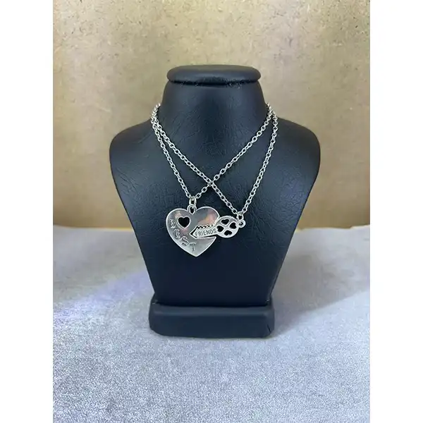 گردنبند مدل دوستی قلب و کلید کد 47551 مجموعه 2 عددی