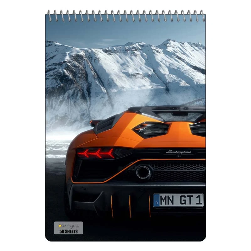 دفتر نقاشی 50 برگ سیمی کارنیکا طرح لامبورگینی اونتادور Lamborghini Aventador کد 20337
