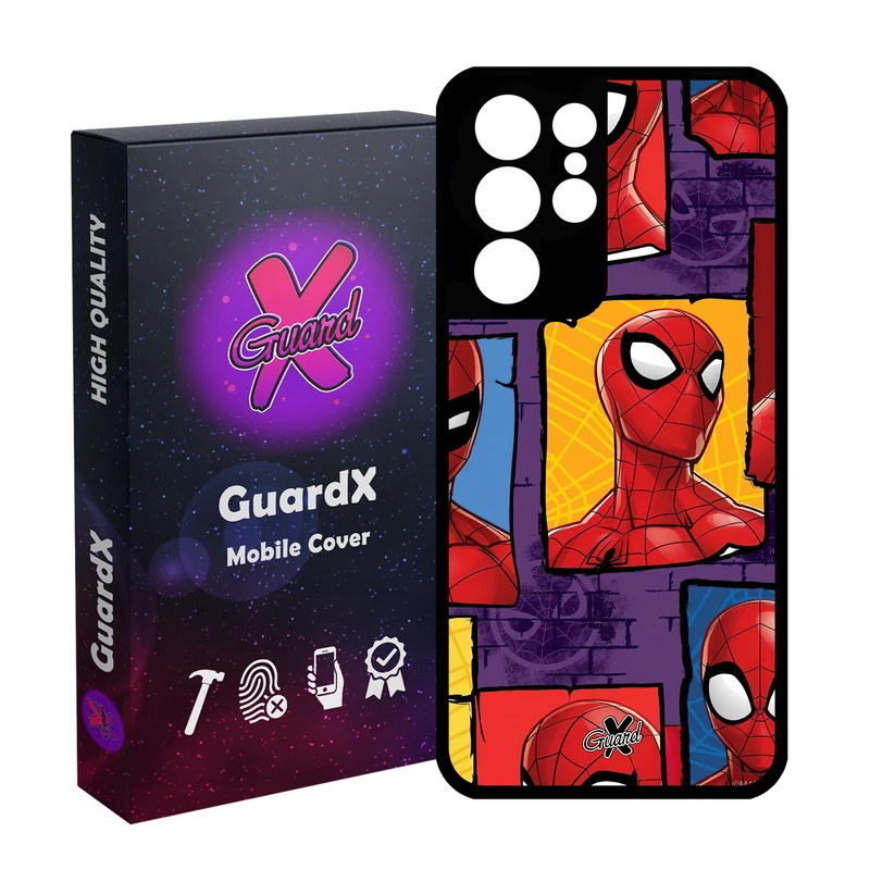 کاور گارد ایکس طرح مرد عنکبوتی مدل Glass10501 مناسب برای گوشی موبایل سامسونگ Galaxy S21 Ultra