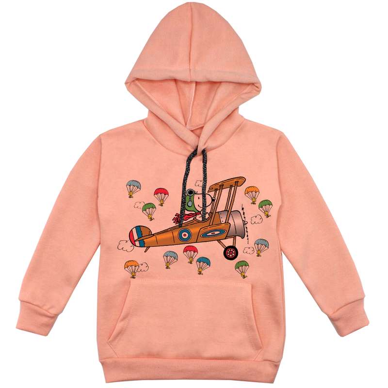 هودی پسرانه مدل خلبان F212 رنگ گلبهی