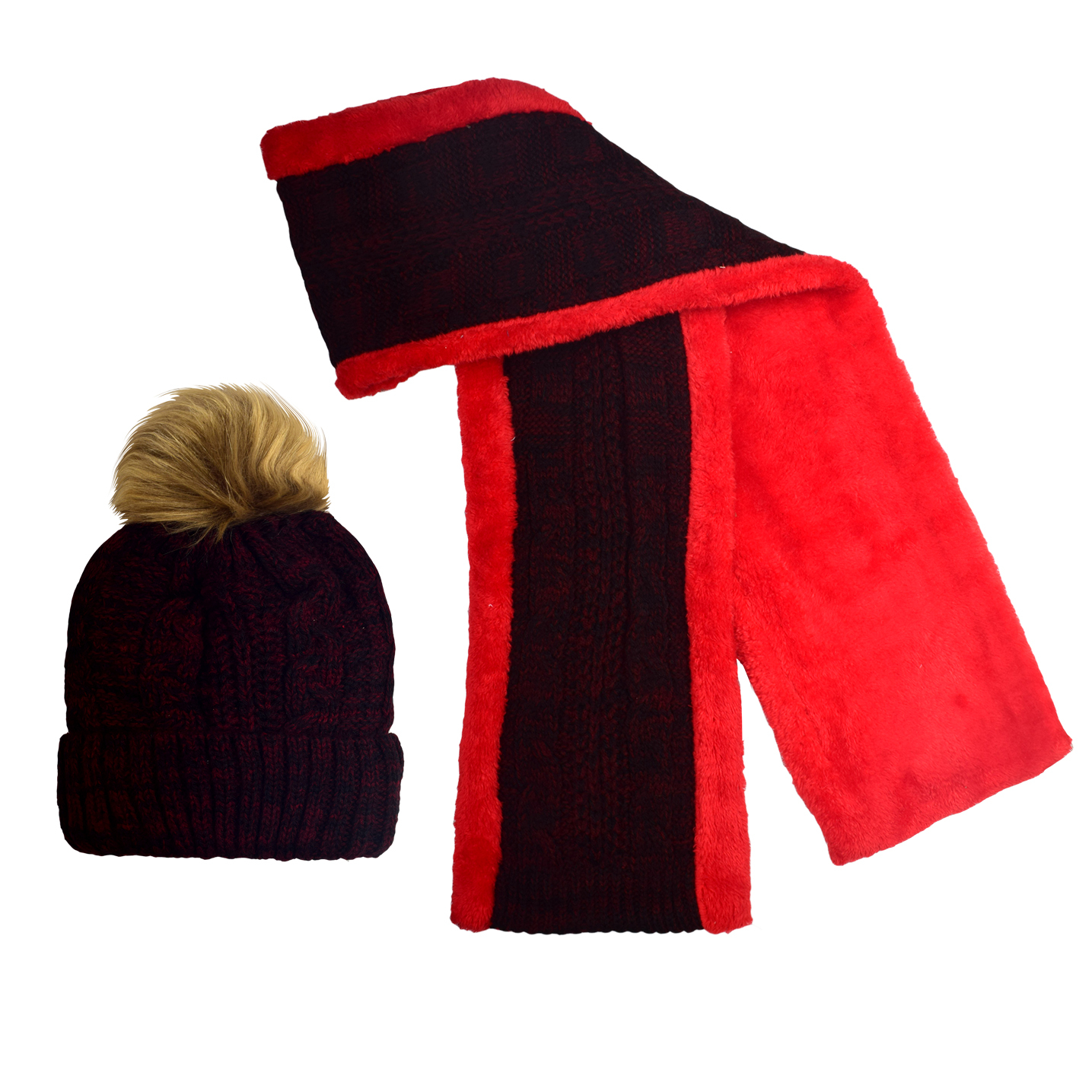 ست کلاه و شال گردن بافتنی بچگانه مدل  P3401