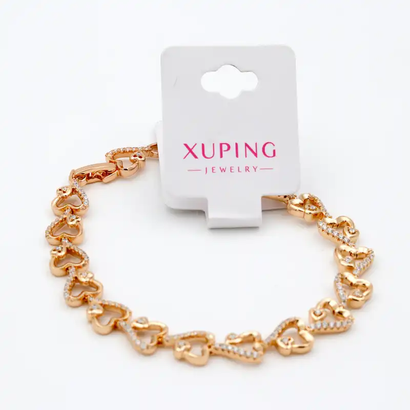 دستبند زنانه ژوپینگ مدل قلبی نگینی کد TBR-239