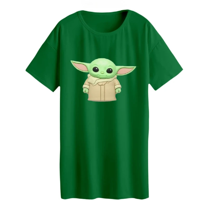 تی شرت لانگ زنانه مدل  بیبی یودا کد 17