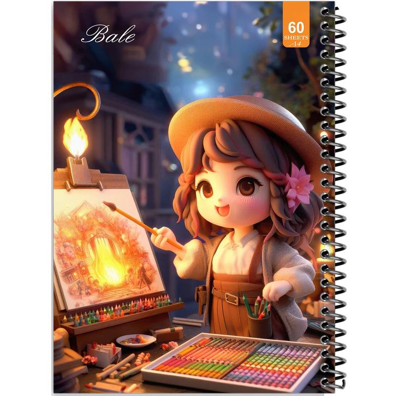 دفتر نقاشی 60 برگ انتشارات بله طرح فانتزی دخترانه کد A4-O62
