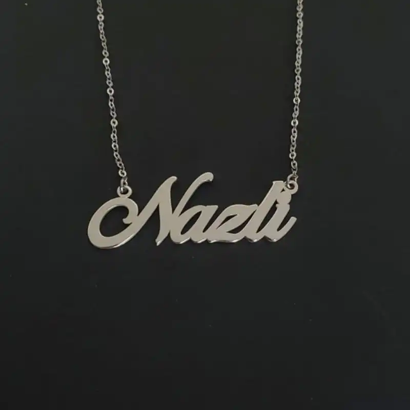 گردنبند نقره زنانه مدل اسم لاتین نازلی