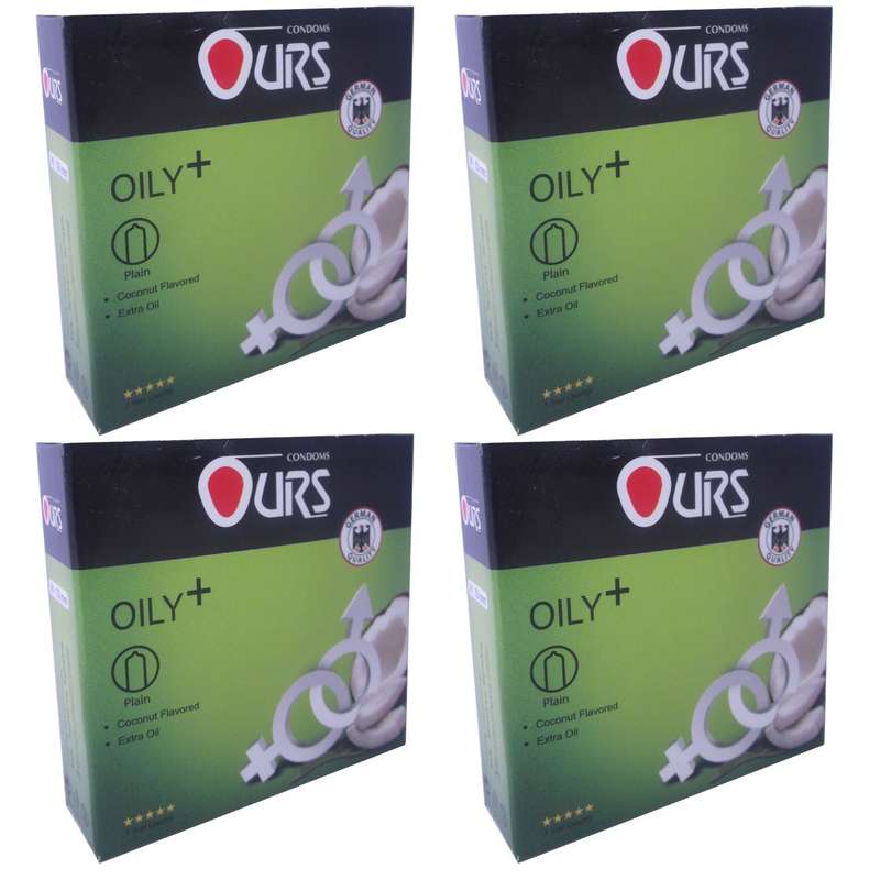 پک 4 بسته ای کاندوم Ours مدل Oily هر بسته 3 عدد پک 4 بسته ای کاندوم Ours مدل Oily هر بسته 3 عدد