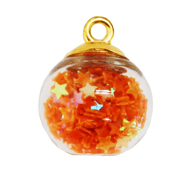 آویز گردنبند دخترانه مدل گوی شیشه ای پر ستاره کد AG 574