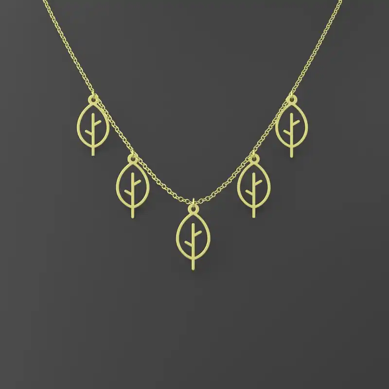 گردنبند طلا 18 عیار زنانه مدوپد مدل برگ کد RNA15898