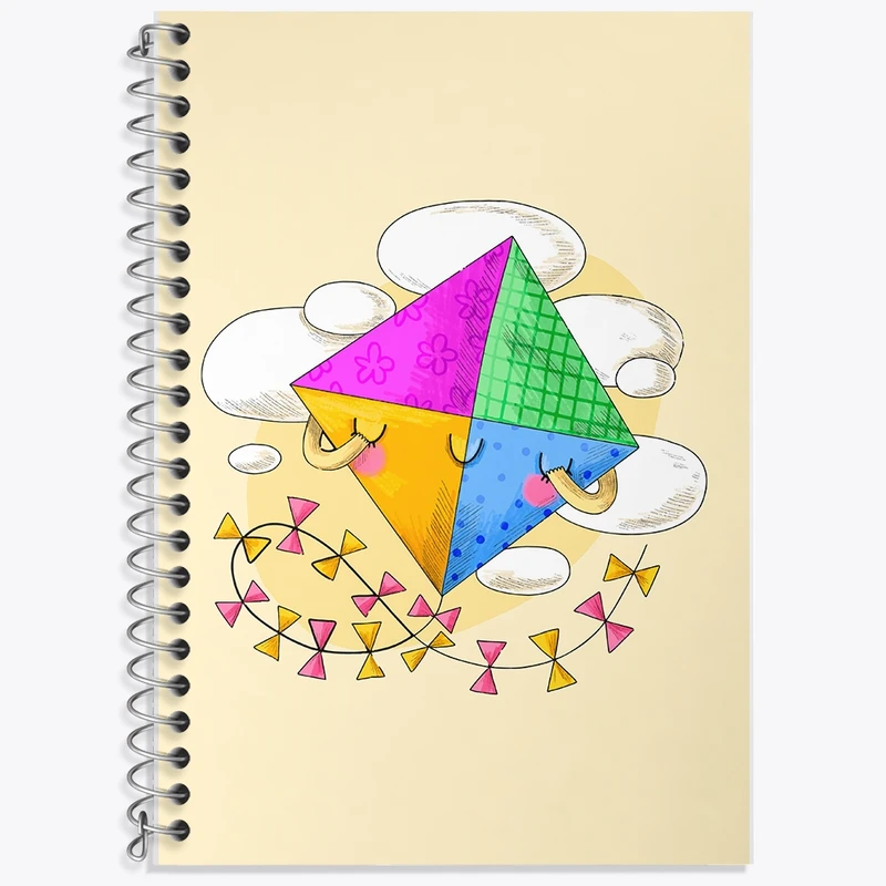 دفتر زبان 50 برگ خندالو مدل سه خط طرح بادبادک کد F1973