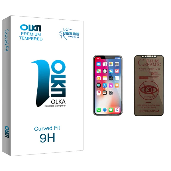 محافظ صفحه نمایش حریم شخصی کولینگ مدل Olka glass مناسب برای گوشی موبایل اپل iPhone X