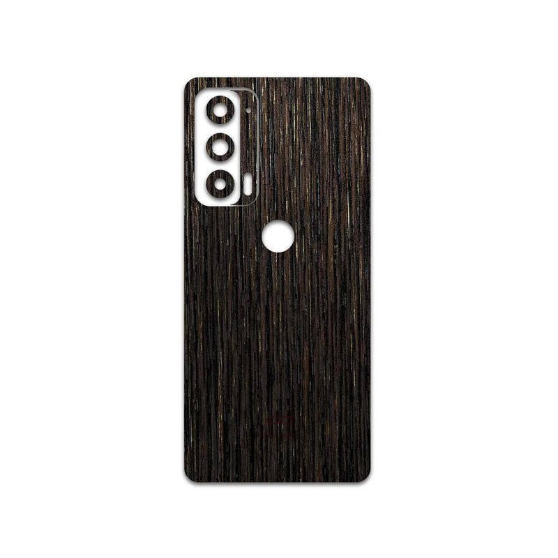 برچسب پوششی ماهوت مدل Dark-Gold-Stripes-Wood مناسب برای گوشی موبایل موتورولا Edge 20