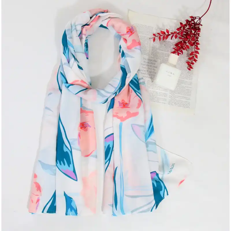 شال زنانه مدل نخ ابریشم بهار کد ana-2215