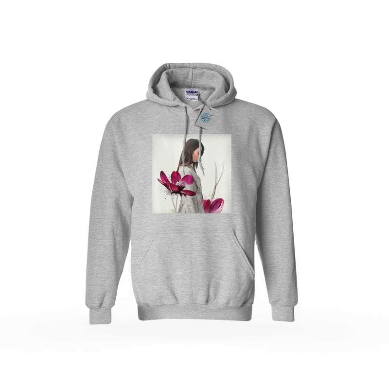 هودی زنانه شمسه نگار مدل دختر و گل