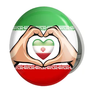 آینه جیبی خندالو طرح پرچم ایران مدل تاشو کد 23936 
