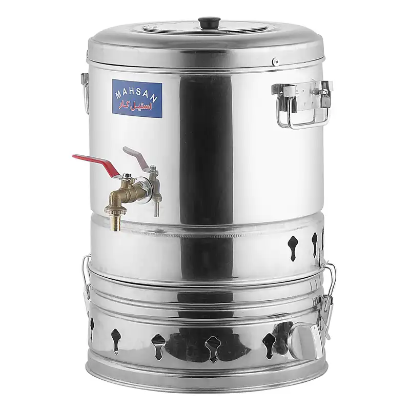 سماور گازی مهسان استیل کار مدل ترموکوبل دار گنجایش 40 لیتر