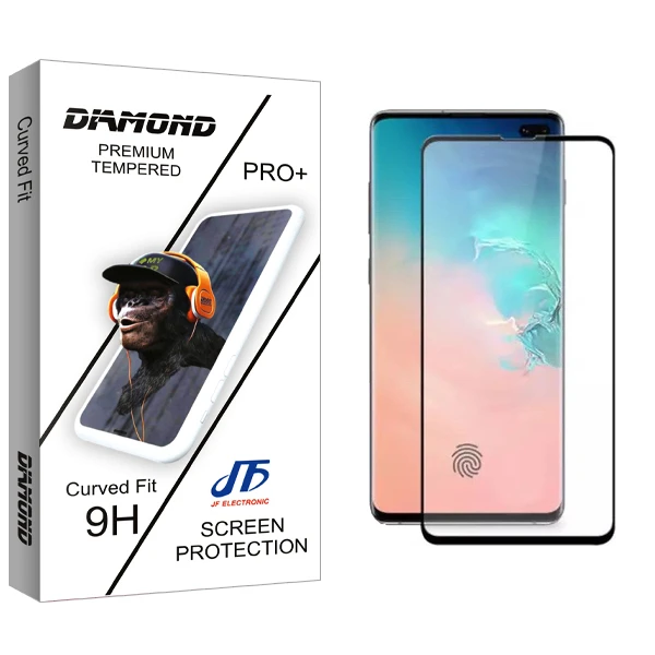 محافظ صفحه نمایش شیشه ای جی اف مدل Diamond FLGL مناسب برای گوشی موبایل سامسونگ Galaxy S10 Plus