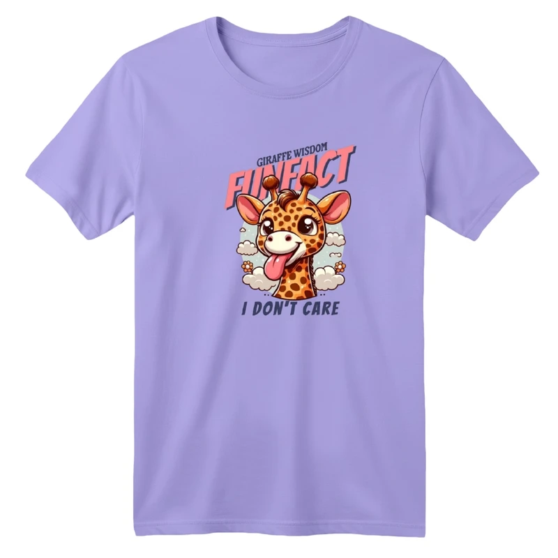 تی‌شرت آستین کوتاه لانگ یقه گرد  بچگانه مدل زرافه زبون دراز