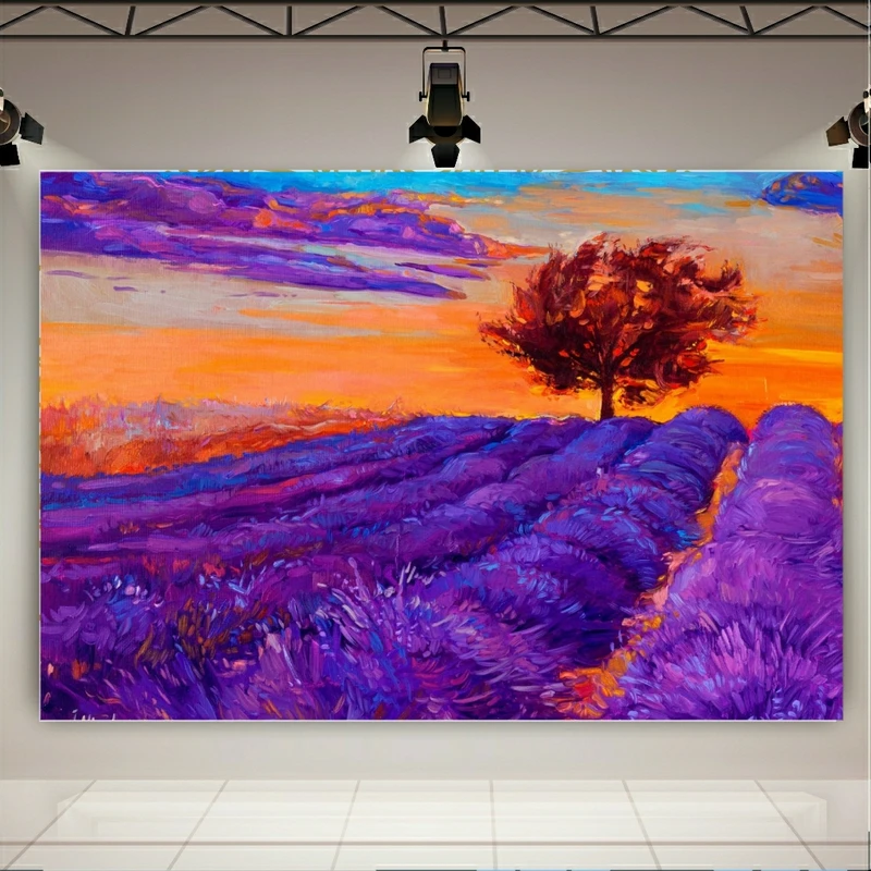 تابلو بوم طرح نقاشی آبرنگی مدل دشت و طبیعت کد BK1639