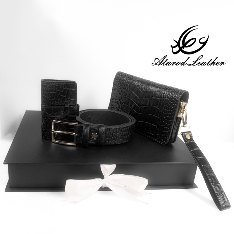 ست هدیه مردانه چرم عطارد مدل چرم طبیعی کد A54