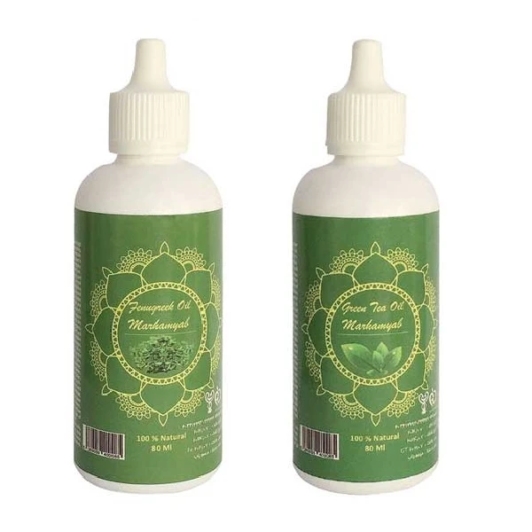 روغن تقویت کننده مو، مژه و ابرو مرهم یاب مدل شنبلیله و چای سبز حجم 80 میلی لیتر مجموعه 2 عددی