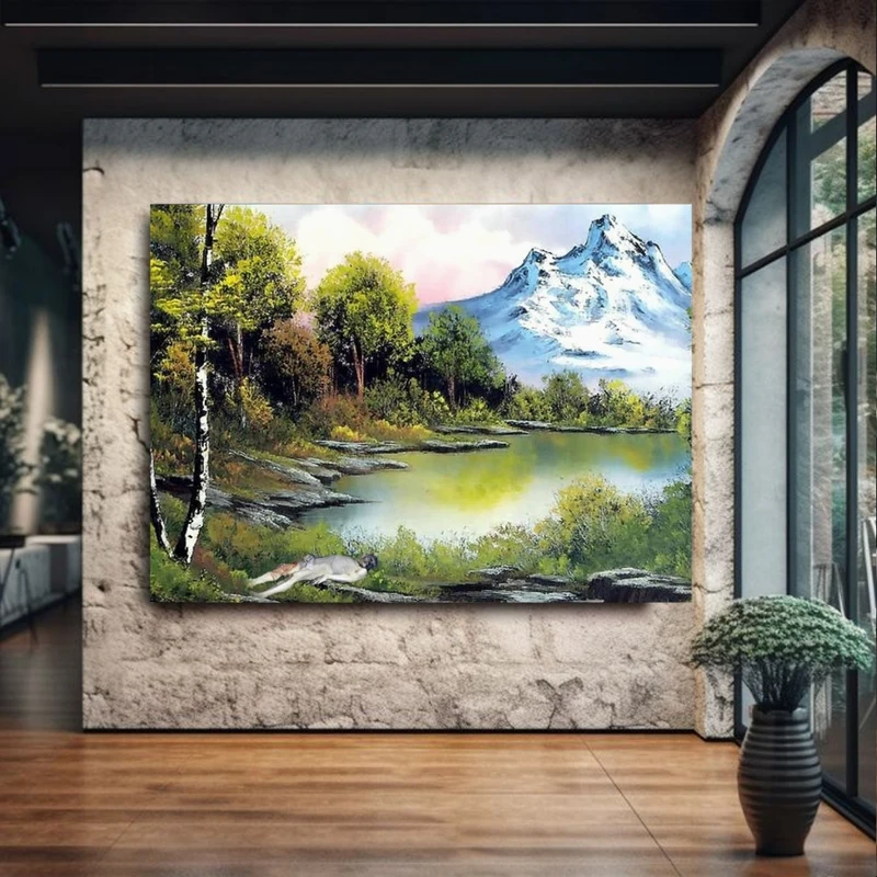 پوستر پارچه ای طرح طبیعت مدل دریاچه کد PP2761