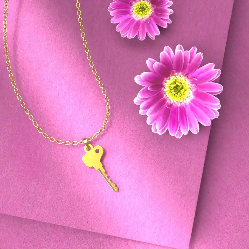 گردنبند طلا 18 عیار زنانه مدوپد مدل کلید کد D3-1-1192