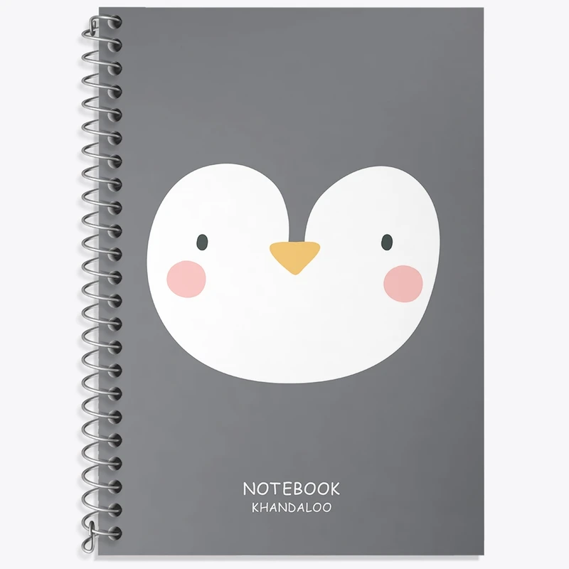 دفتر زبان 50 برگ خندالو مدل دو خط طرح پنگوئن کیوت کد N1162