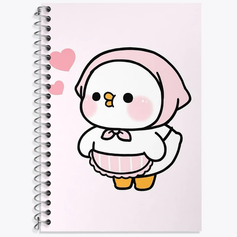 دفتر زبان 50 برگ خندالو مدل دو خط طرح جوجه کیوت و بامزه کد N2597