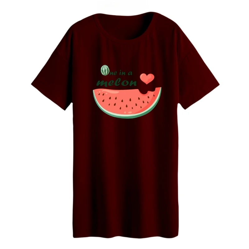 تی شرت لانگ زنانه مدل هندوانه یلدایی کد 26