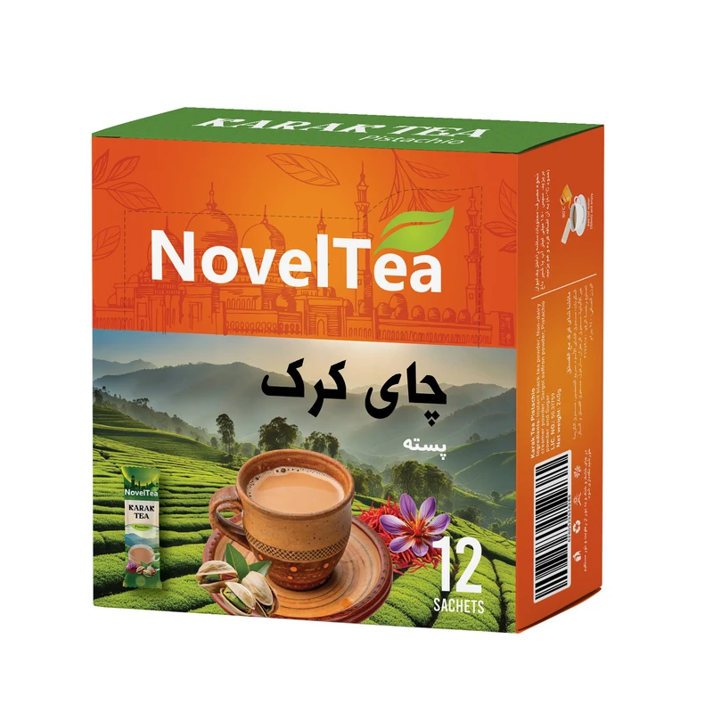 چای کرک پسته ای کم شکر ناولتی - 240 گرم بسته 12 عددی