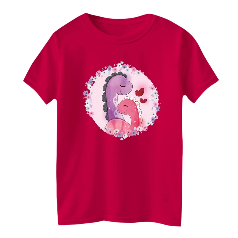 تی شرت آستین کوتاه بچگانه مدل دایناسور های عاشق