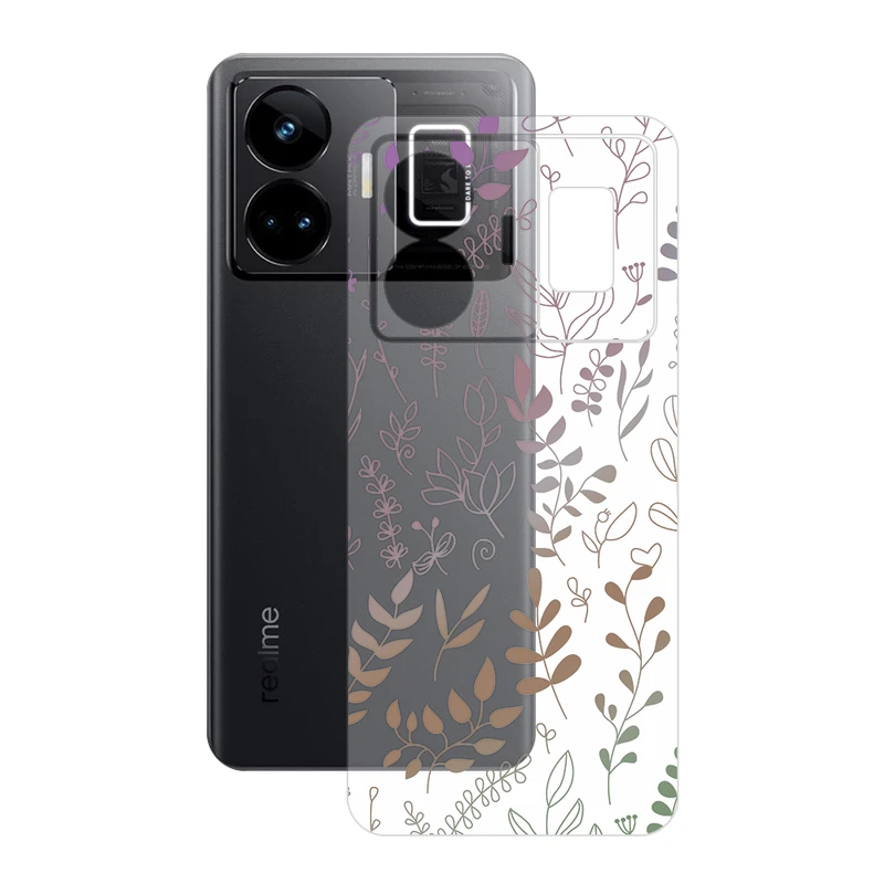 برچسب پوششی ریمکس مدل Clea طرح برگ مناسب برای گوشی موبایل ریلمی GT3