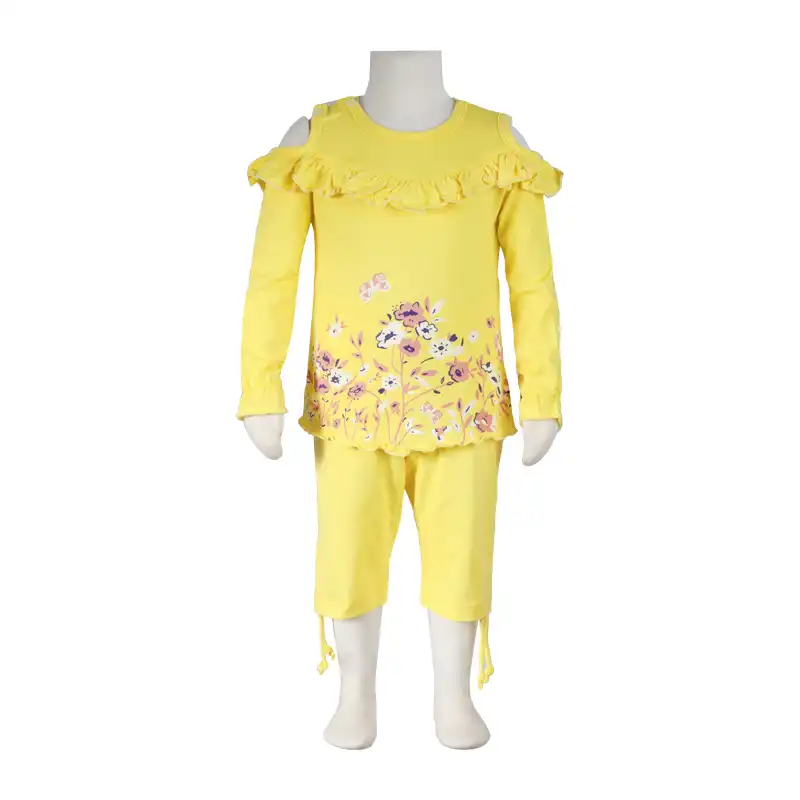 ست بلوز و شلوار نوزادی آدمک مدل گل  و پروانه کد 116532