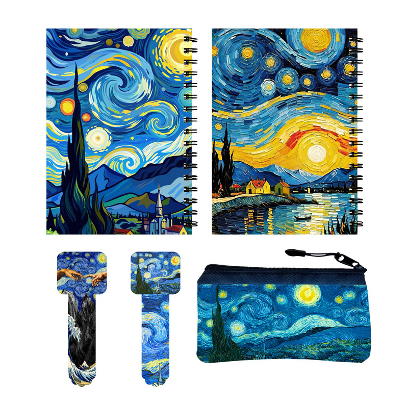 بسته لوازم تحریر مدل شب پرستاره کد 22 مجموعه 5 عددی