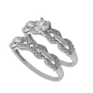 انگشتر نقره زنانه مدل SL_O0new10 مجموعه 2 عددی