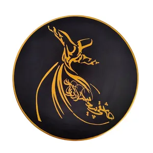بشقاب دیوارکوب سفالی طرح رقص سماع کد 370