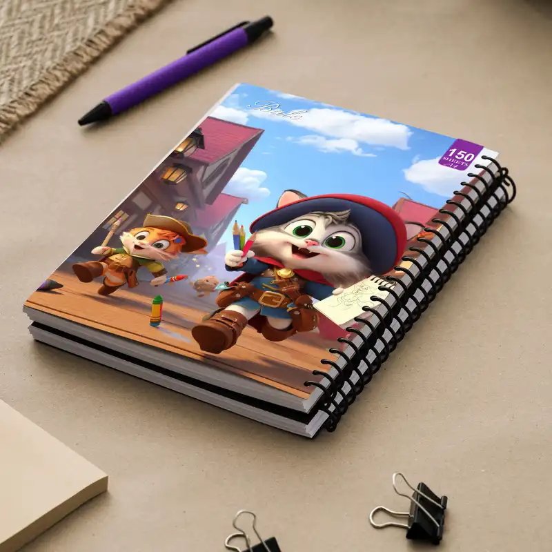 دفتر نقاشی 150 برگ انتشارات  بله مدل رحلی طرح فانتزی گربه کد A4-P291