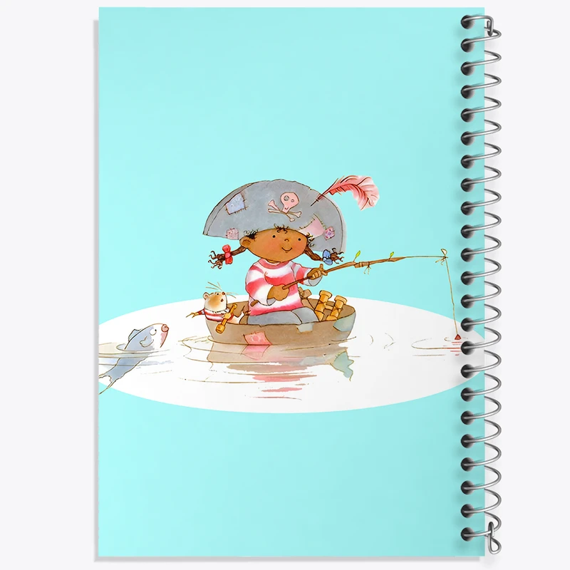 دفتر شطرنجی 50 برگ خندالو طرح دختر ماهیگیر کد F8185