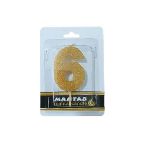 شمع تولد مهتاب مدل عدد اکلیلی شماره 6