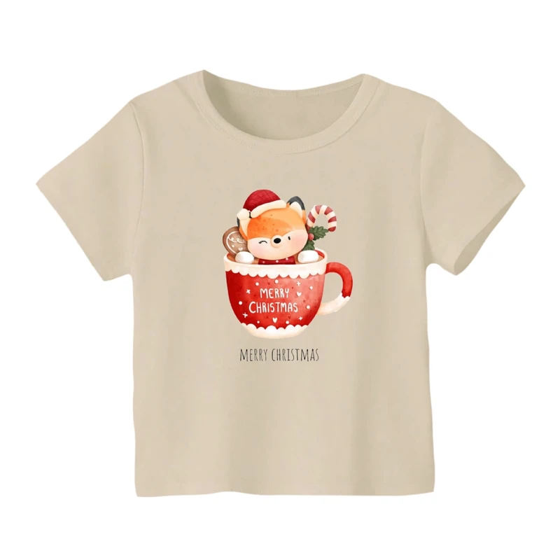 تی شرت آستین کوتاه بچگانه مدل گوزن کریسمس کد 1