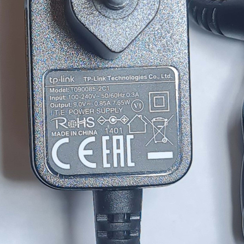 آداپتور 9 ولت 850 میلی آمپر ساعت تی پی لینک مدل KSRE-TP9-850
