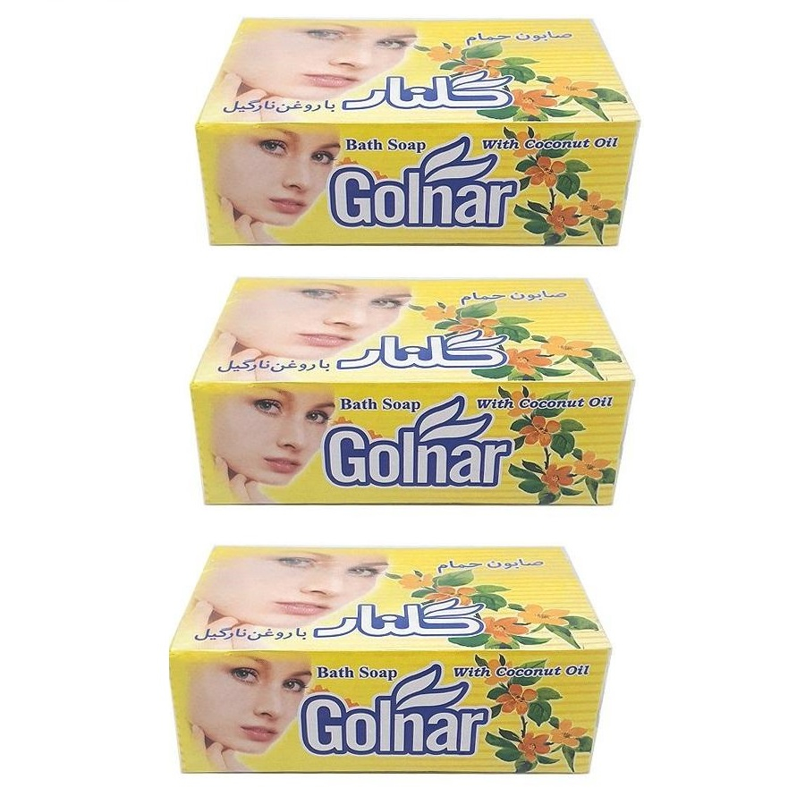 راهنمای خرید اینترنتی صابون شستشو گلنار مدل لیمویی وزن ۱۳۰ گرم مجموعه ۳ عددی