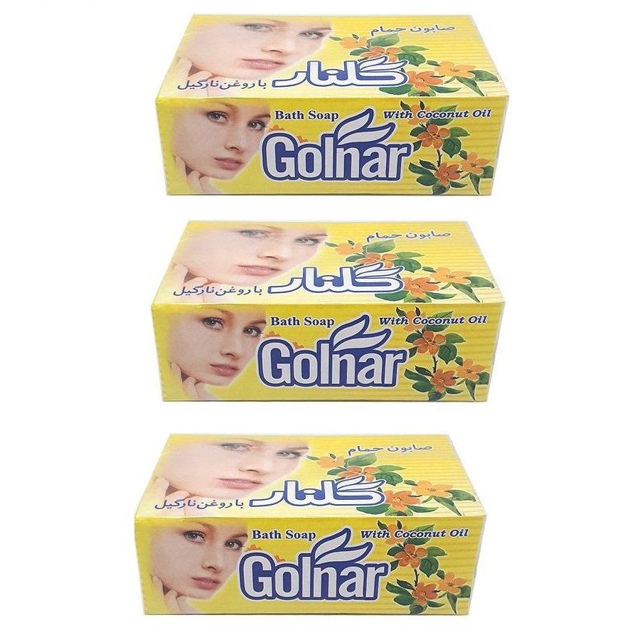صابون شستشو گلنار مدل لیمویی وزن 130 گرم مجموعه 3 عددی -  - 2