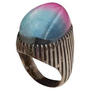 انگشتر نقره مردانه مدل عقیق مفتاح الباب AMB2218320