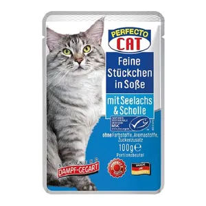 پوچ گربه پرفکتو مدل MIT SEELACHS وزن 100 گرم